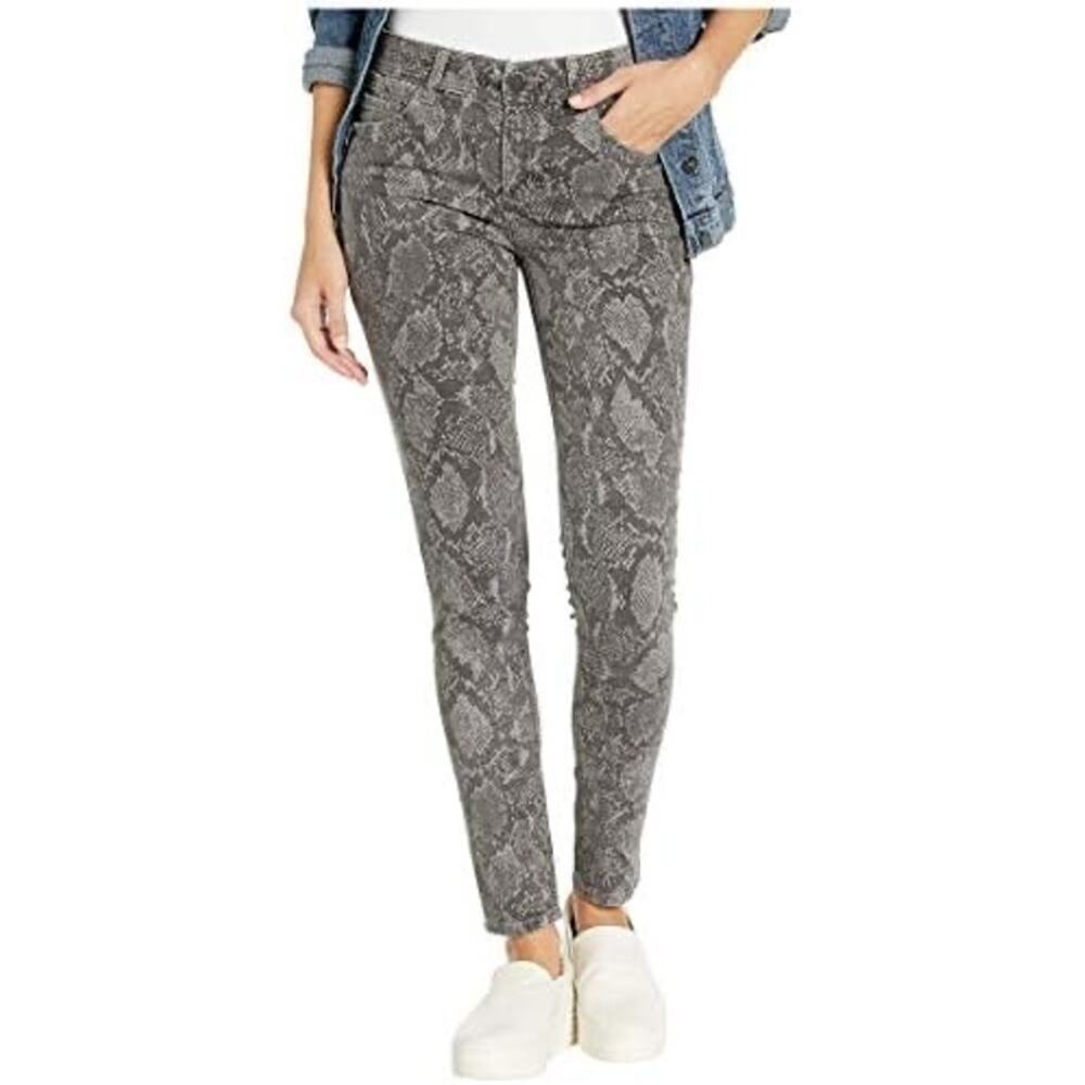 Democracy Ab Solution Jegging Jeans Size 6 Gray Snake Skin‎ Print Side Zipper